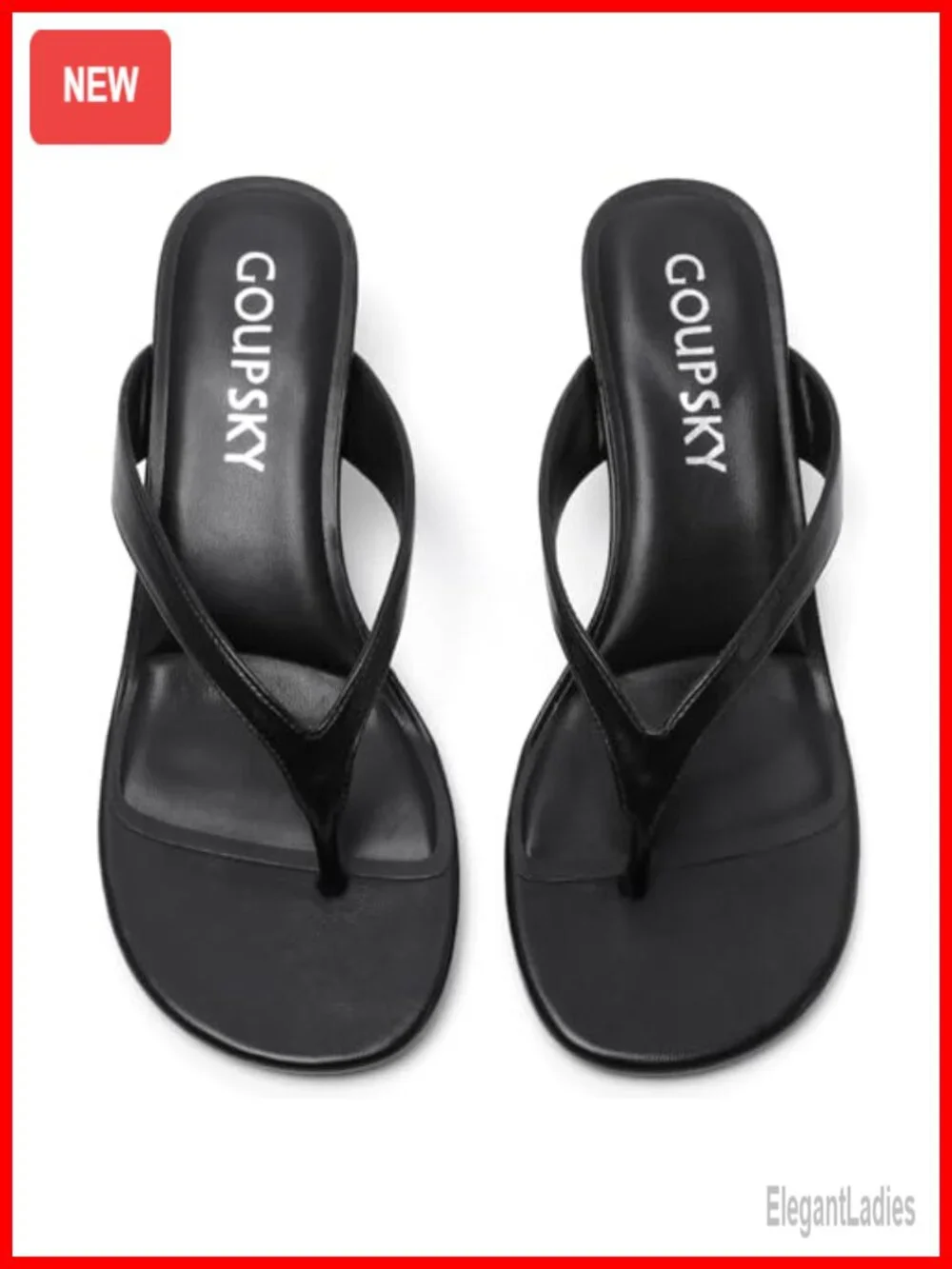 Kitten Heels Round Open Toe Flip Flop Thong Low Heel Sandals for Women